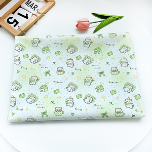 Hecho a mano DIY 100% algodón ocho lienzo verde taza de té gato patrón impreso tela de lona abrigo ligero/chaleco para Textiles para el hogar - Product Image 5