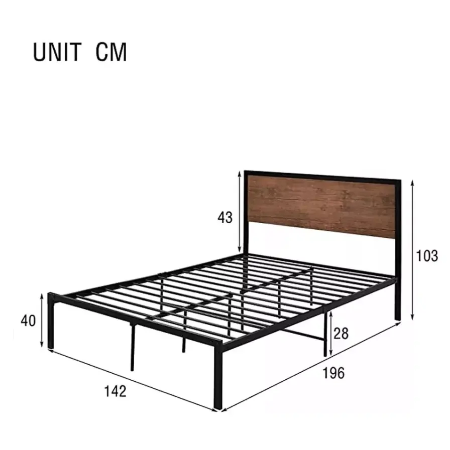 Home Furniture Design Factory Cheap Price Germany Free Sample Platform Metal Bed