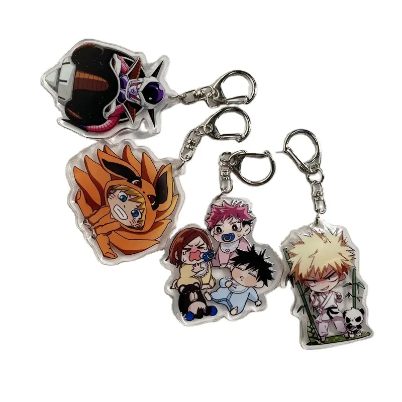 Cheap acrylic anime cube key chains multiple keys for promotion