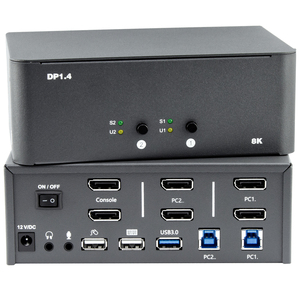 8KデュアルモニターDisplayPort 1.4 SSD用KVMスイッチIntel Core I5サポートWindows/Mac/Linux-2コンピュータ共有セットキーボードマウス - Product Image 1