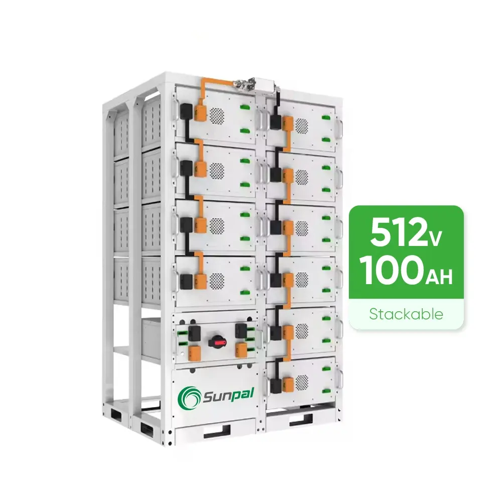 Sunpal Lifepo4 Battery 51.2Vdc 512V 100Ah Lipo Lithium Battery