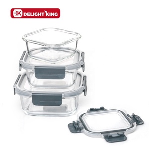 Fiambrera Rectangular de vidrio hermético, contenedores de alimentos con sello TPE nuevo, no desmontables, para almacenamiento de alimentos - Product Image 4