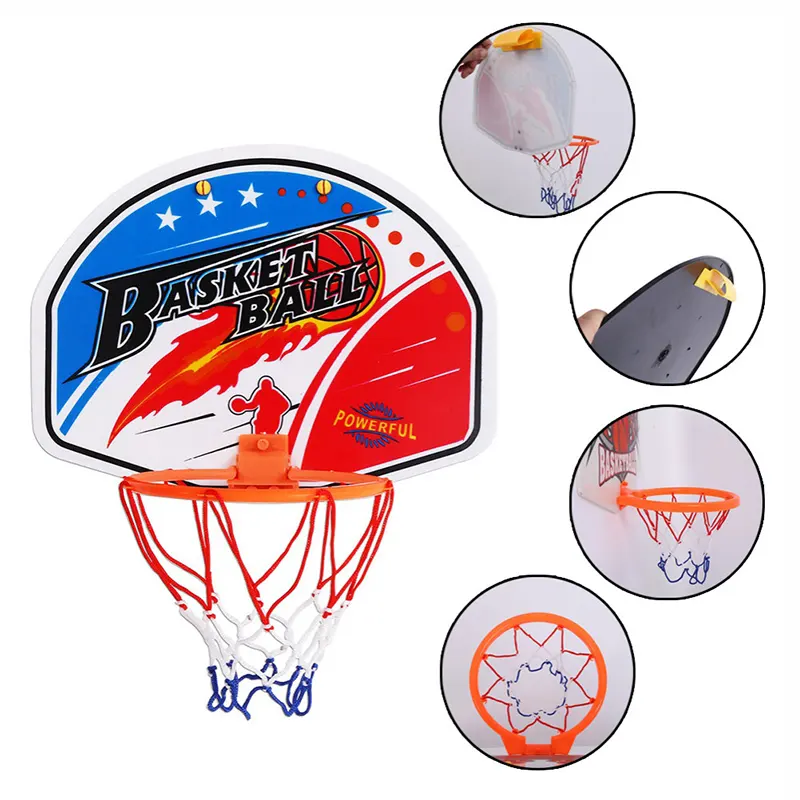 Mini cesto de basquete em plástico, 27*21cm, brinquedo de argola para basquete, tabuleiro, família, basquete, bola de brinquedo, conjunto de parede, mini cesta