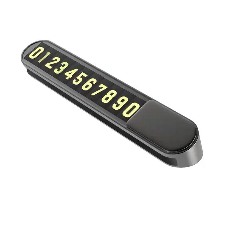 चमकदार धातु जिंक मिश्र धातु कार पार्किंग साइन मोबाइल फोन नंबर कार अस्थायी पार्किंग डिस्प्ले नंबर प्लेट