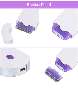 Drop Shipping USB Sạc Phụ Nữ Máy Cạo Lông Xách Tay Công Cụ Tẩy Lông Quay Cơ Thể Mặt Chân Bikini Lip Depilator - Product Image 5