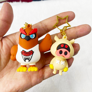 Lote Atacado Personalizado 3D Chaveiros Soft Pvc Rubber Chaveiros Cartoon Anime Shape Keychain para Jovens