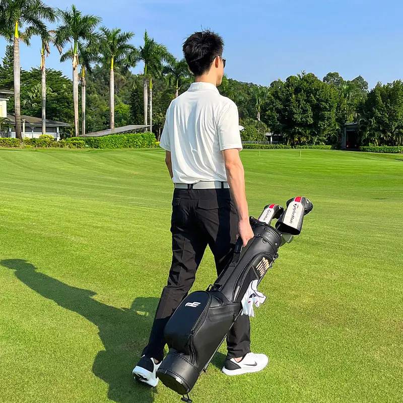 Produsen kustom membuat tas Golf lampiran berdiri kulit antik Golf club tas untuk Aksesori golf