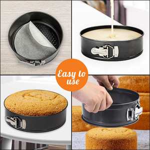 Round Multi-layer Cake Non-stick Perfore Baking Tray Set 5 Sets of Carbon Steel <strong>Bake</strong> Pan Mould 4/7/9 Inch Baking Trays for Oven - Product Image 4
