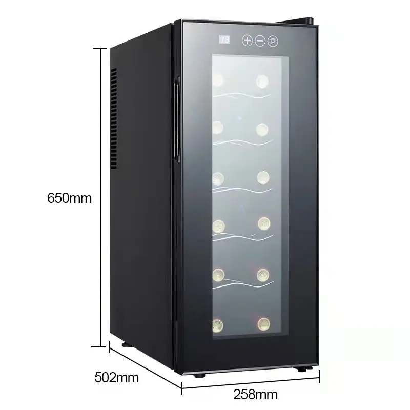 Alta Qualidade Personalizável Mini Refrigerador 12 garrafas 33L Vinho Refrigerador Com Porta De Vidro