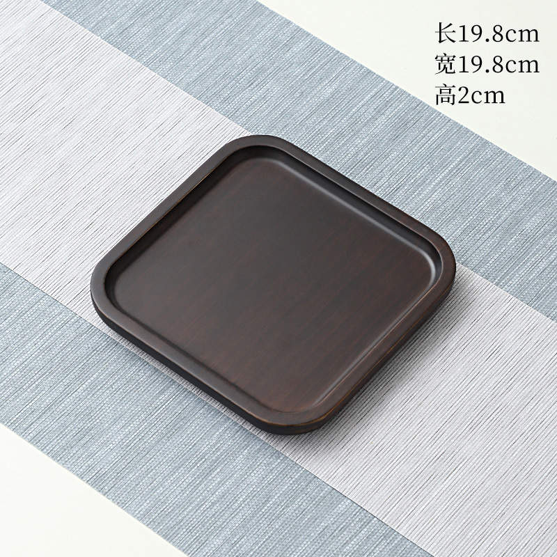 116 20*20*2 Walnut-colored Square Carved Plate