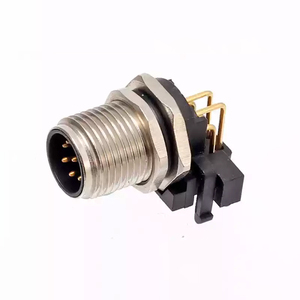 Sağ açı M12 PCB konektörü 90 derece erkek/kadın M12 A kodu 2/3/4/5/6/8/12 Pin 12 P 5Pin bağlayıcı paneli montaj konektörü - Product Image 4