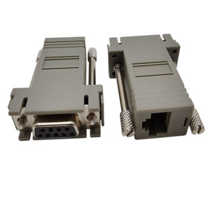 DB9至RJ45串行适配器RS232母至RJ45母以太网转换器兼容标准9针RS-232设备 - Product Image 1