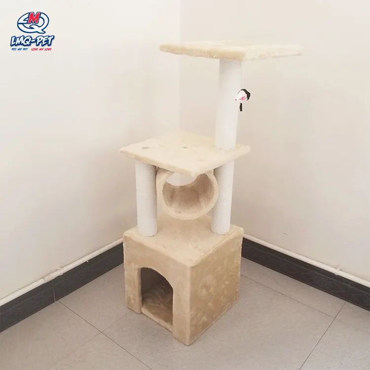 Деревянная мебель для кошек, маленькая Современная башня для кошек с деревом из сизаля, современная маленькая скалолазающая царапина для домашних животных