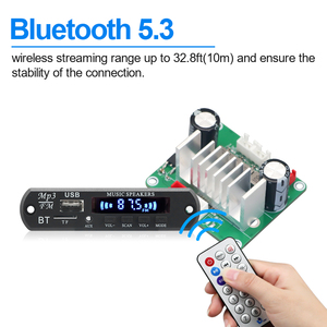 VIRE DC 12-24V <strong>Input</strong> Digital Audio Stereo <strong>Amplifier</strong> for Bluetooth Module 5V <strong>Output</strong> <strong>2</strong>*50W TPA3116 <strong>Amplifier</strong> Board Made Plastic