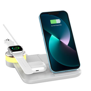 4 in 1 Wireless Charger Station for <strong>Apple</strong> iPhone Chargeur Rapide Sans <strong>Fil</strong> Smartphone 15W Fast Charging RGB Atmosphere Light - Product Image 1