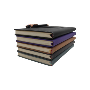 Cuaderno de trabajo/estudio de nuevo diseño con bolsillo pequeño Cuaderno de cuero genuino de escritura suave - Product Image 5