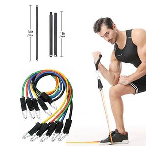 11-Piece TPE Resistance Band Set Leg Ankle Straps and Carry Bag <strong>Elastic</strong> Fitness Gymnastics <strong>Loop</strong> with <strong>Handles</strong> - Product Image 2