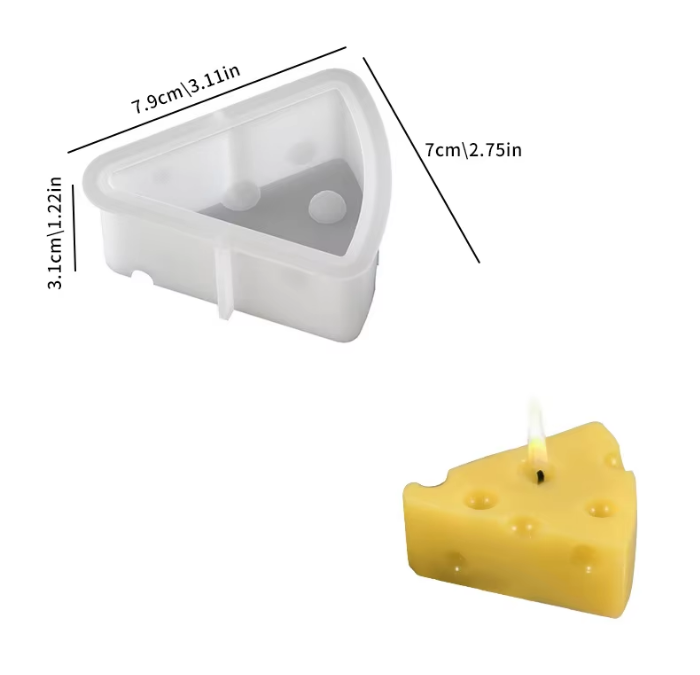 White triangle cheese candle 003