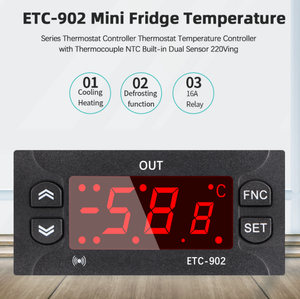 Refrigeration Alarm Calibration Function Single <strong>Sensor</strong> Line Cold Storage Cabinet <strong>Temperature</strong> <strong>Controller</strong> ETC-902 - Product Image 6