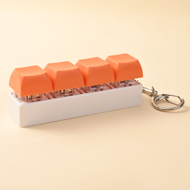 Four buttons-white background-orange
