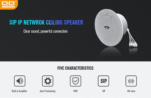 QQCHINAIP Altavoz de techo POE de 6 ", altavoz SIP PoE para uso gubernamental, sistema PA seguro para seguridad pública - Product Image 4