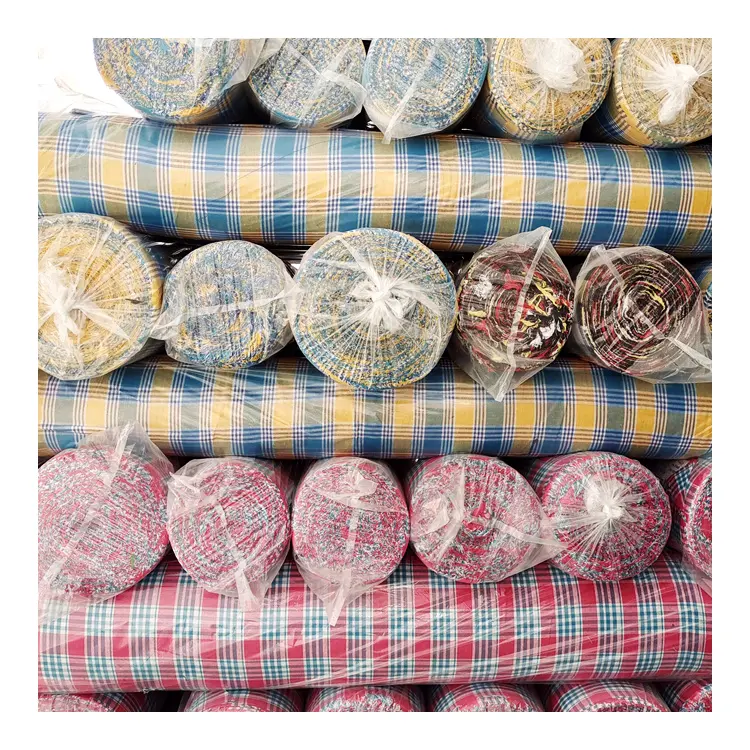 Order TC Yarn Dyed Fabric Wholesale African Fabric Modern Design Polyester Cotton Yarn Dyed Plaid Fabric