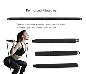CHENGMO SPORTS 11PCS Resistance Bands Set with Workout Bar Pilates Bar Kit Exercise <strong>Elastic</strong> Bands with <strong>Handles</strong> and Door Anchor - Product Image 2