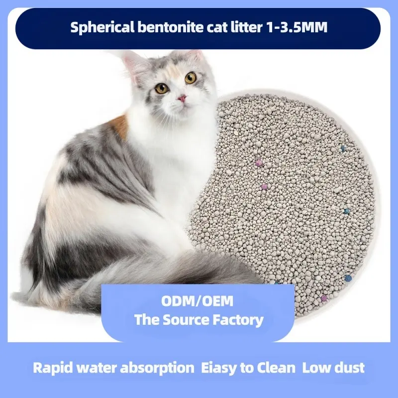 3 Kg 99.99% ほこりのないナトリウムベースのベントナイト猫砂強力な凝集力と優れた脱臭猫トイレ砂