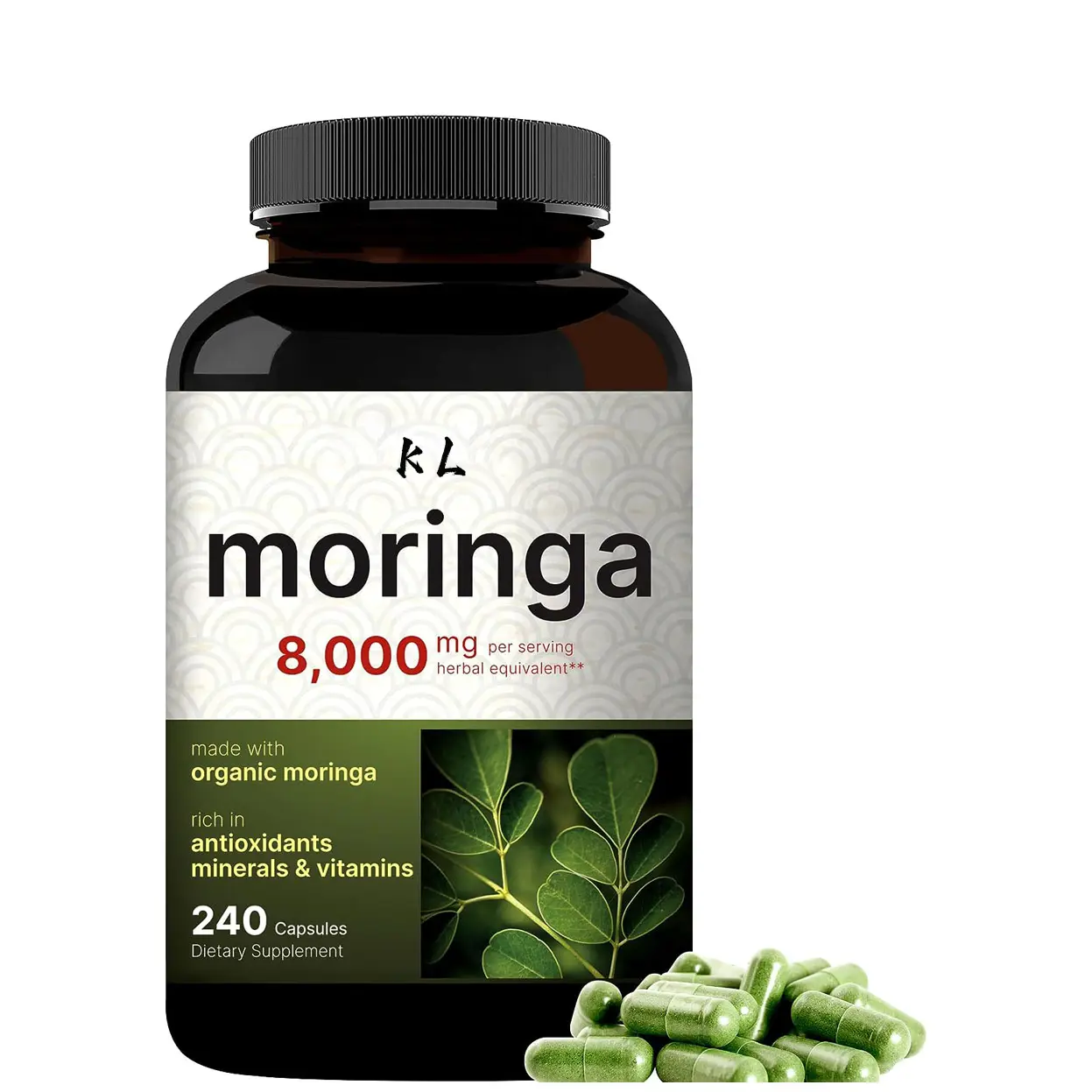 Polvo de hoja de Moringa orgánico puro a granel, precio al por mayor, compatible con la función inmune, cápsulas de Moringa
