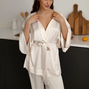 Tùy Chỉnh Pyjama Vài Pjs Pajama Người Đàn Ông Satin Lụa Áo Ngủ Cho, Phụ Nữ Ngủ Nhà Cung Cấp Piyama Tidur Pijama Feminino/ - Product Image 1