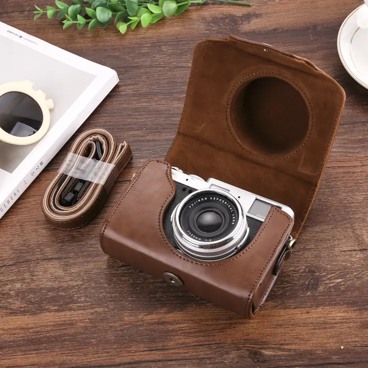 Tas kamera Retro Mini cocok untuk berbagai model kamera kulit PU tas kamera Retro casing kulit fotografi Digital