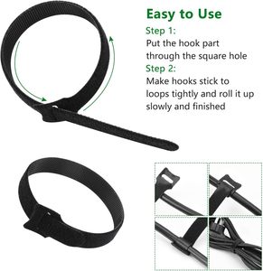 Correas de gestión de cables ecológicas personalizadas de fábrica correas de accesorio de bucle de gancho autoadhesivo resistente al calor de doble cara - Product Image 3