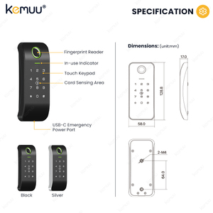 Kemuu ล็อคนิรภัยสำหรับเด็ก, กุญแจใส่รหัสอัจฉริยะล็อคดิจิตอลล็อคอัจฉริยะตู้ลายนิ้วมือ - Product Image 2