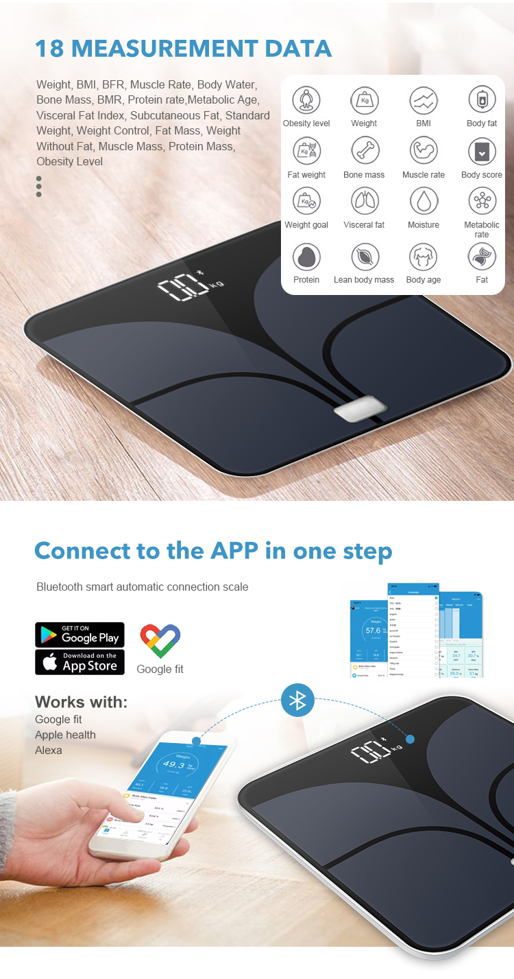 OEM/ODM Newest Digital Bathroom Large Weighing Scale Digital With Big Electronic LCD Display Electronic Scale