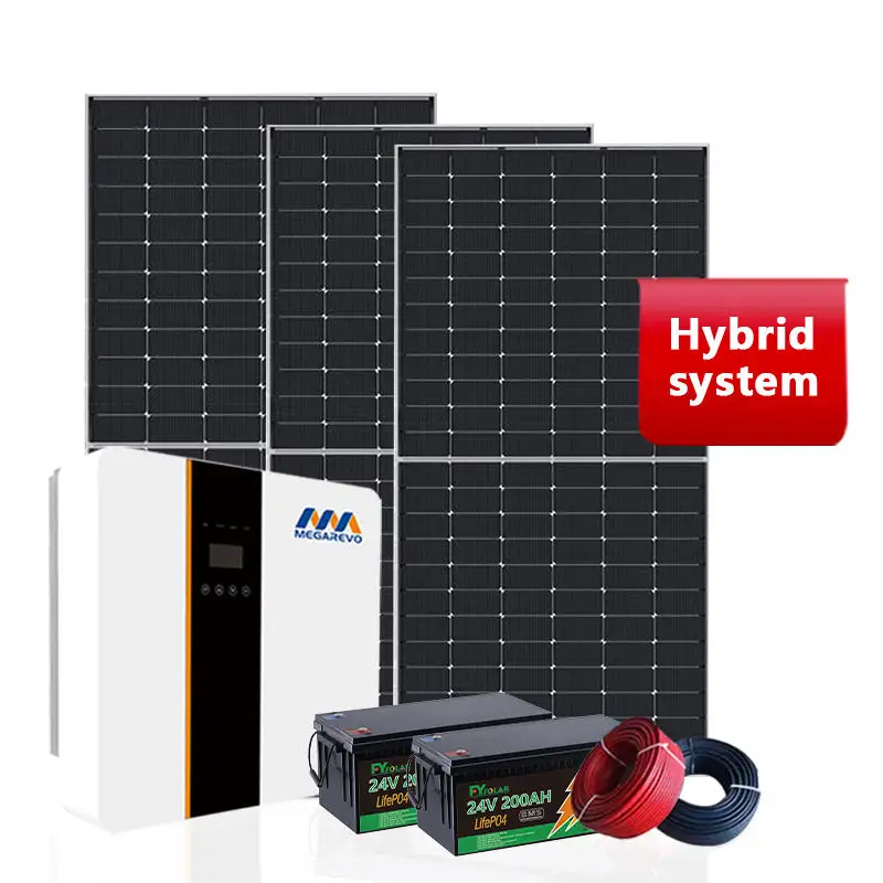 Sistema ibrido di energia solare 10kw fase migliore progettazione 1000kw energia solare ed elettrodomestici