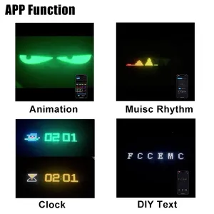 LEDトラック車デビルアイライトAPPリモートコントロールスクリーンライトカスタムテキストアニメーションパターン照明ディスプレイボードフロントガラス