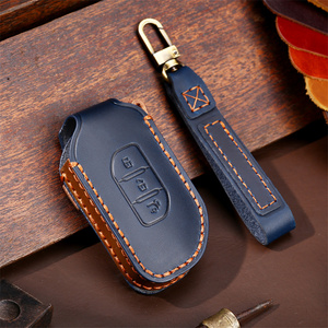 For <strong>Luxury</strong> Leather Car <strong>Key</strong> Case Cover Fob Protector Keyring for Dongfeng Forthing Evo T5 2021 Keychain Holder Shell Bag - Product Image 3