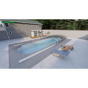 高品质隔热强风阻游泳池实心盖高铝型材伸缩泳池外壳 - Product Image 5