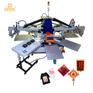 Oval Flat Hybrid Fully <strong>Automatic</strong> Silk <strong>Screen</strong> <strong>Printing</strong> Machine Octopus Rotary T-Shirt Printer Multicolor Usage Label Printers