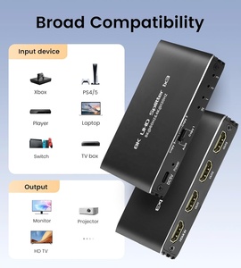 SYONG HDMI 2,1 Splitter 8K @ 60Hz 1x3 HDMI Splitter 1 en 3 Out 4K @ 120Hz, para múltiples monitores para juegos 48Gbps HDCP 2,3 RGB