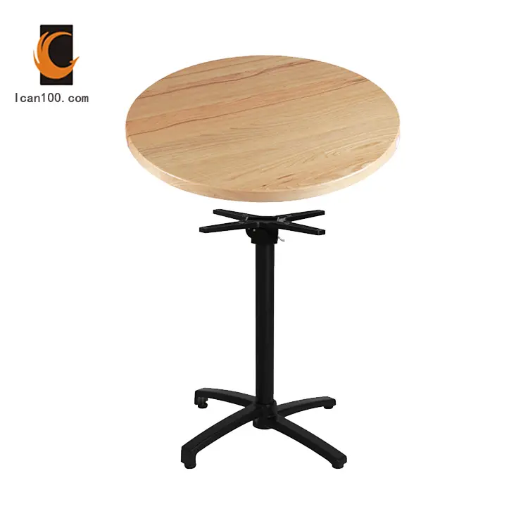 Factory Direct Selling Restaurant Good Quality Coffee Dining Table Round Rustic Wooden Top