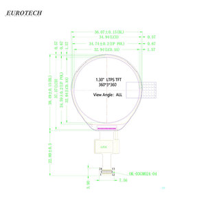 1,3 Zoll <span class=keywords><strong>TFT</strong></span>-LCD-Display 360 x 360 IPS hohe Helligkeit <span class=keywords><strong>MCU</strong></span>-Schnittstelle LCD-Panel für Handheld und PDA