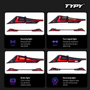 TYPY uygulanabilir Lexus, arka lamba tertibatı ile modifiye edilmiş LED çalışma lambaları su akış direksiyon lambası fren 2013-2019 - Product Image 2