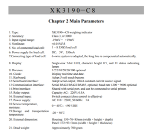 Indicatore di controllo di pesatura Yaohua XK3190-C8 + per la bilancia - Product Image 6