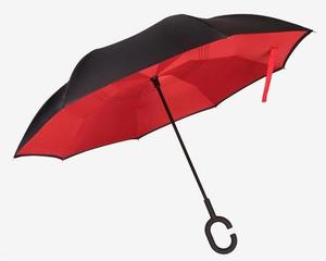 现代定制图案倒置反向高尔夫雨伞，带C形手柄防紫外线防水防风手动控制 - Product Image 4