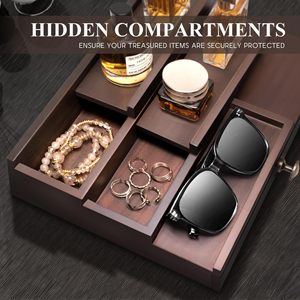 3-Tier trang trại Cologne Organizer Retro Brown món quà tuyệt vời cho nam giới Nước Hoa Lưu trữ giá ẩn ngăn - Product Image 5