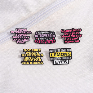 Hài Hước khá motivational ve áo Pin huy hiệu kim loại tích cực Tiếng Anh chữ cái thư ve áo Pin cho comity cụm từ - Product Image 3