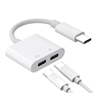 2合1 USB C至Type-C音频适配器3.5毫米连接器DC输出耳机充电辅助电缆三星小米插件连接 - Product Image 1