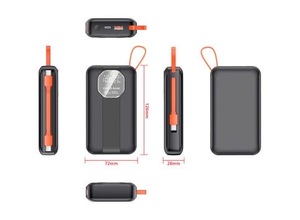 工厂低价5000毫安时电源组迷你电源组配有有线内置电缆电源组 - Product Image 5