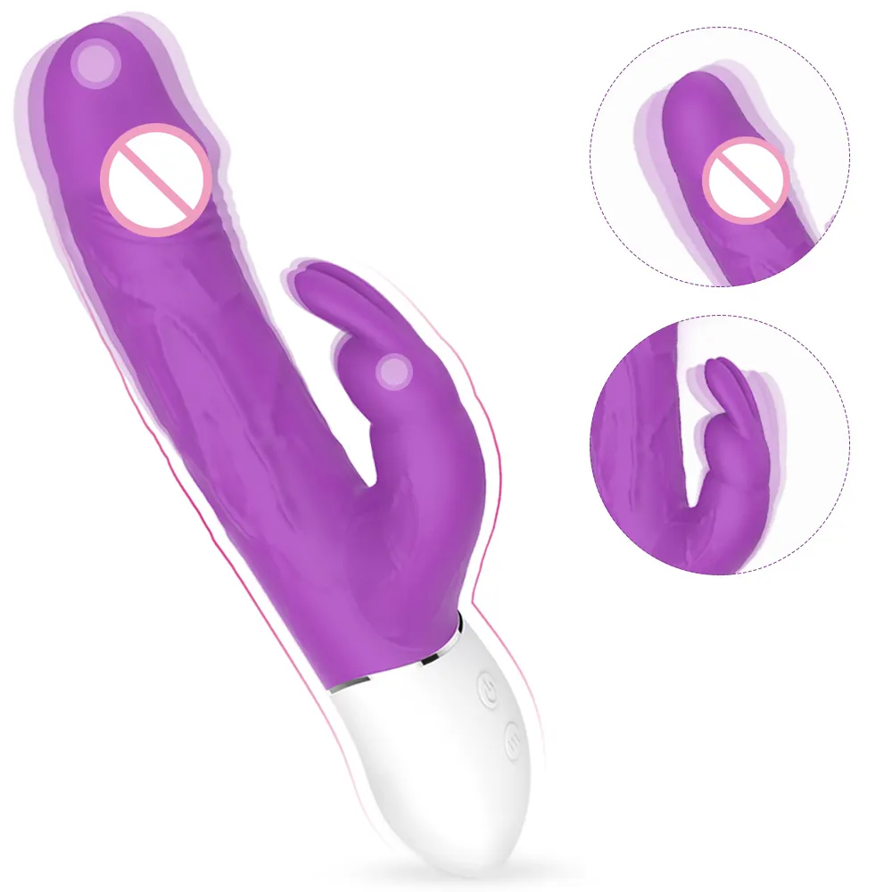 Vibrador de punto G realista para mujeres jóvenes, nueva varita masajeadora recargable, consolador sexual de conejo, vibrador de empuje